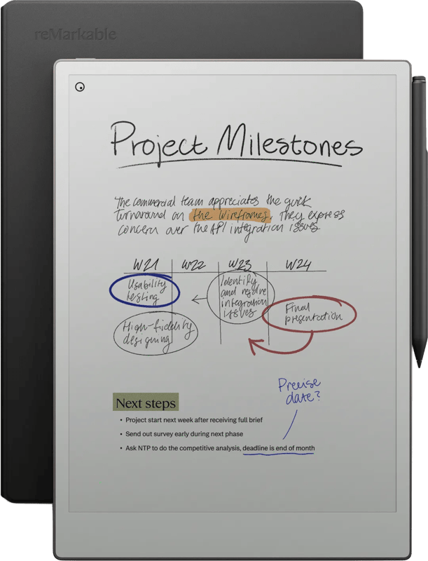 reMarkable Paper Pro met Book Case Leer Zwart