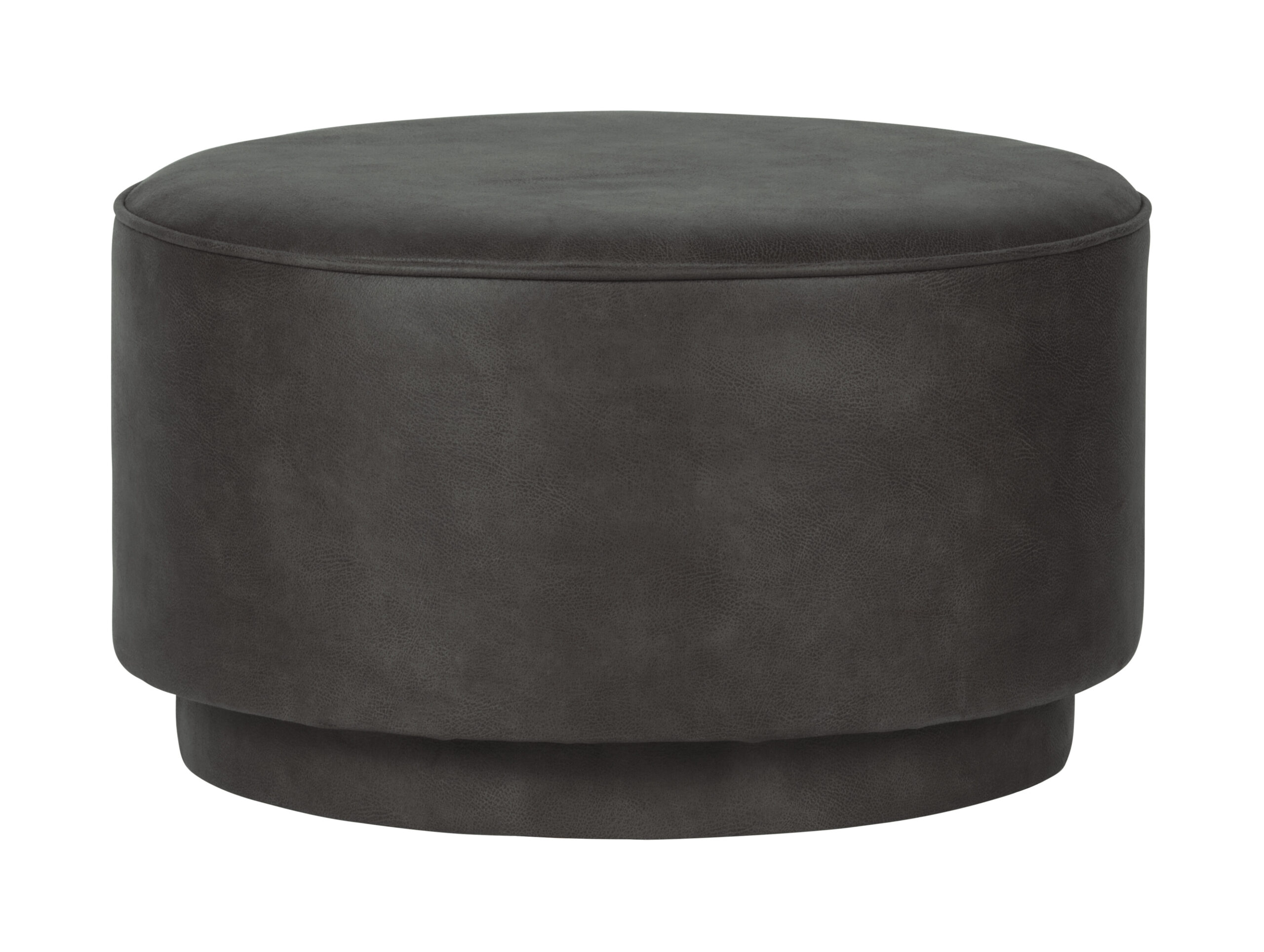 vtwonen Ronde Poef 'Coffee' Eco-leer 60cm