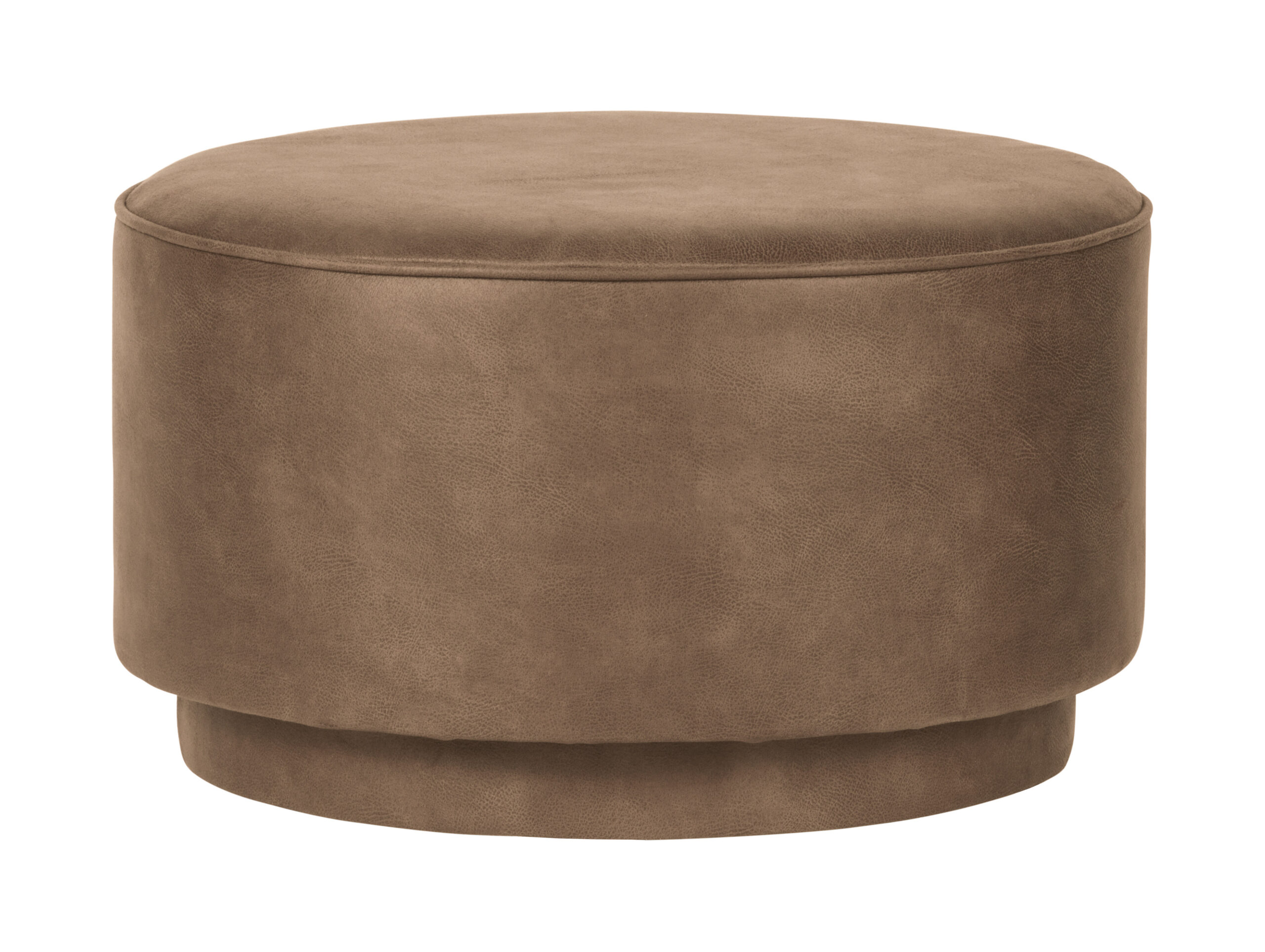 vtwonen Ronde Poef 'Coffee' Eco-leer 60cm