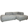 2-zits bank Milo met chaise longue Grijs