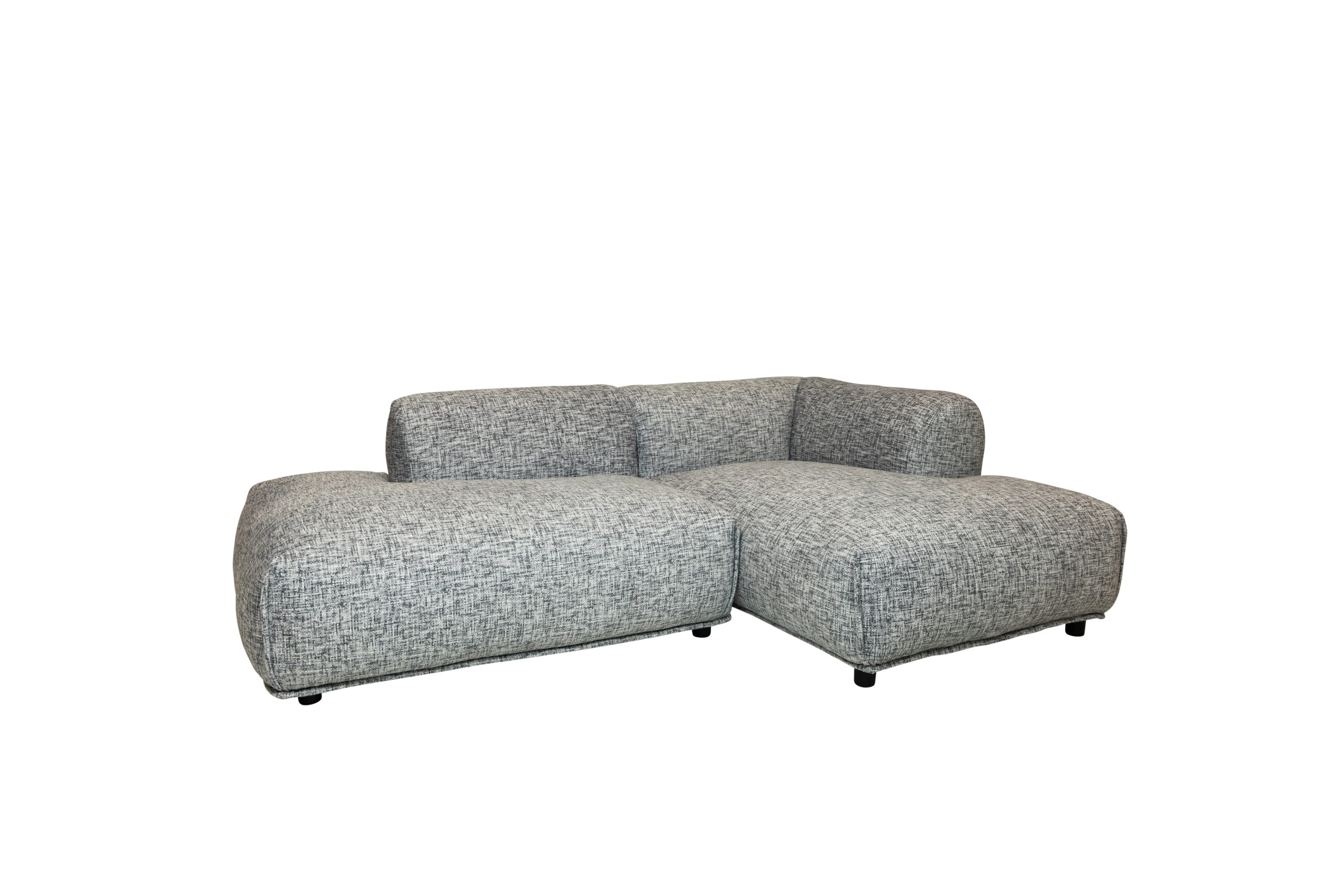 2-zits bank Milo met chaise longue Grijs
