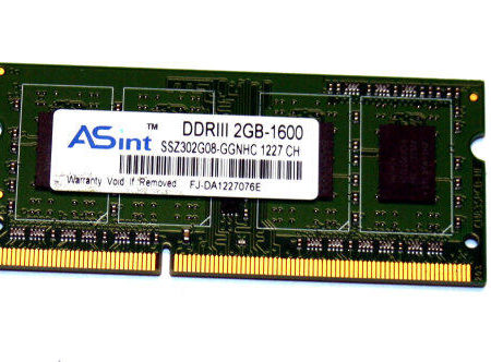 2GB DDR3-1600 Sodimm SSZ302G08