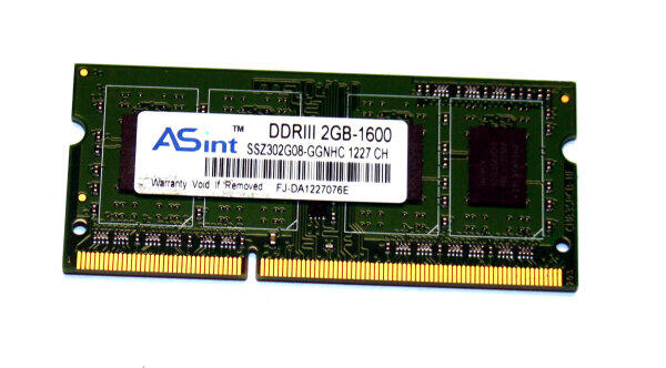 2GB DDR3-1600 Sodimm SSZ302G08