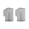 2x Kevin Wandspot Down Aluminium