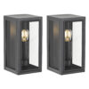 2x Spark Mini Muurlamp Zwart met LED