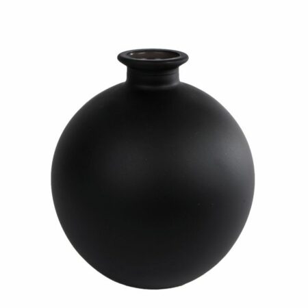 3R Vaas "Artemis" S mat zwart glas 16x16x18cm