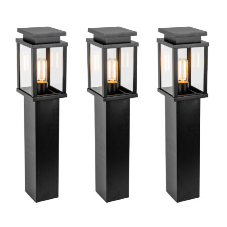 3x Jersey Tuinlamp Zwart 60cm met LED