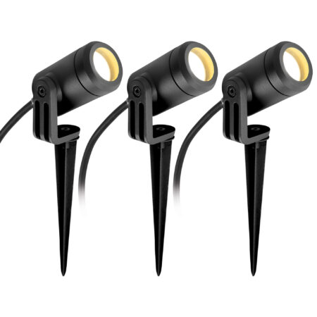3x Mini LED Spike Tuinspot Matzwart