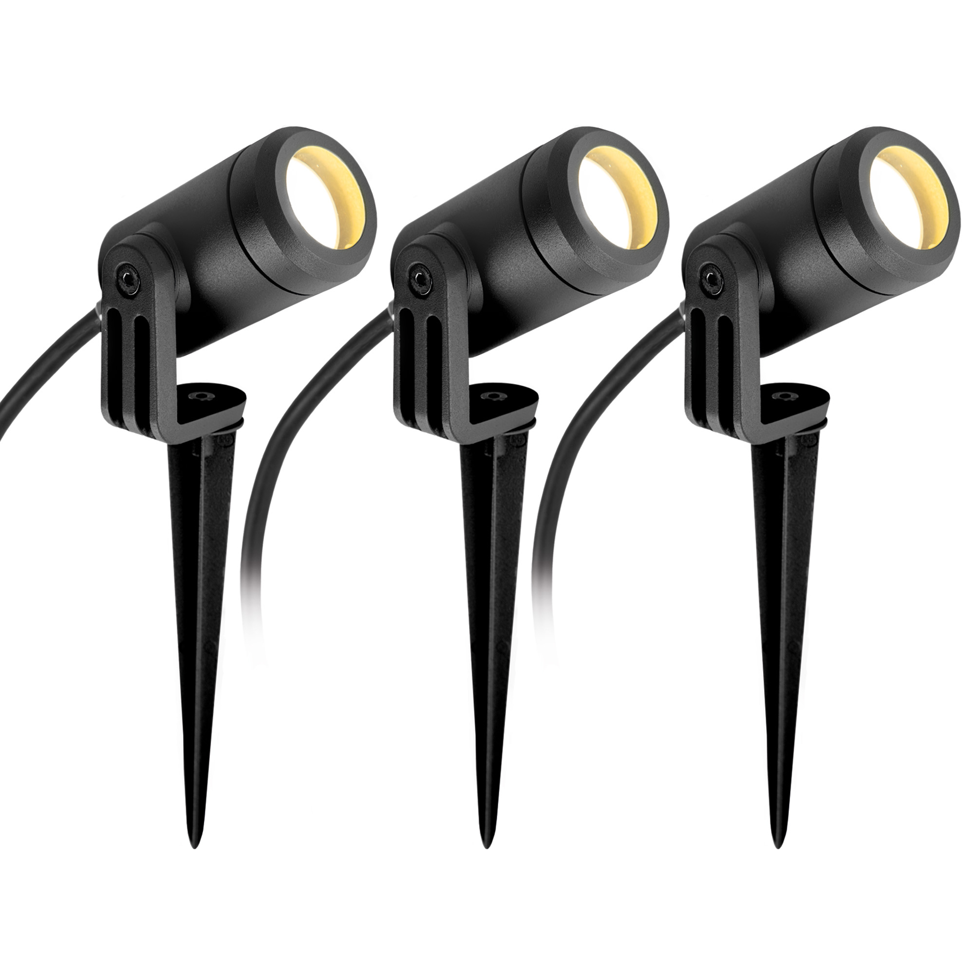 3x Mini LED Spike Tuinspot Matzwart