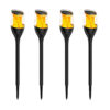 4x Torch Solar Tuinlamp Zwart