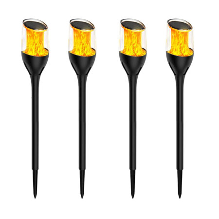 4x Torch Solar Tuinlamp Zwart