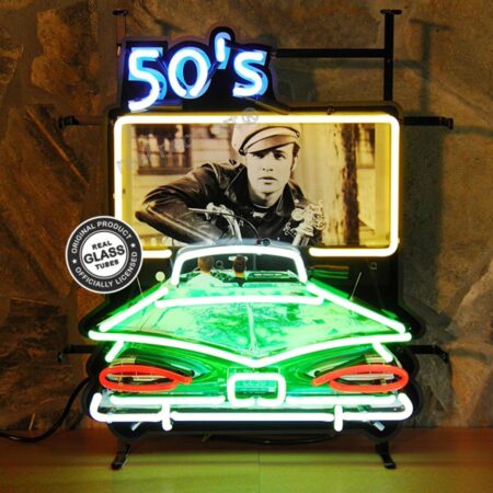 50's Drive In Wild One Neon met Achterplaat - 51 x 61 cm | Real Neon Art