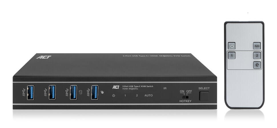 2-poorts USB-C/HMDI 4K KVM switch