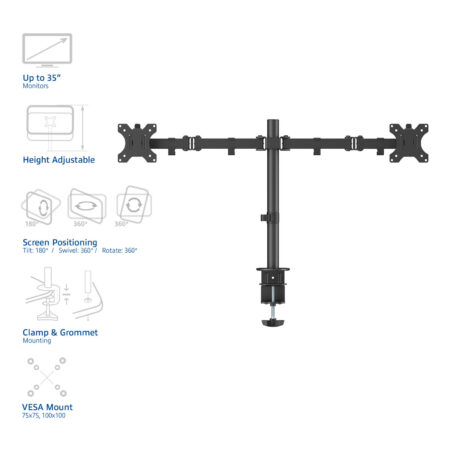 AC8302 dubbele monitorsteun