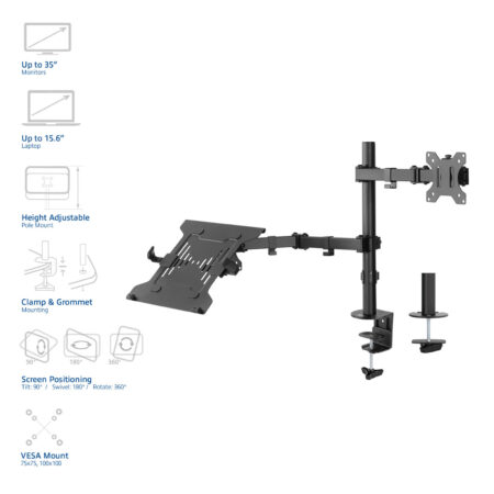 AC8305 monitorarm en laptophouder