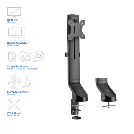 AC8321 verstelbare monitorarm