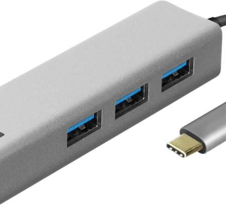 ACT USB-C 3-poorts hub met ethernet