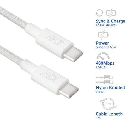 USB-C kabel 1m wit