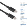 USB-C kabel 240W 1m zwart