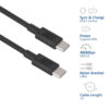 USB-C kabel 2m zwart