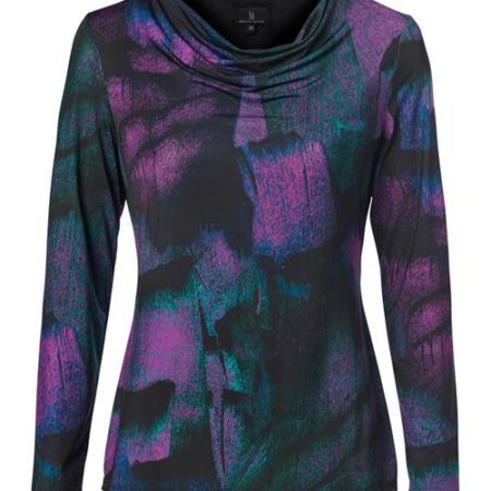 Abby Print Top Zwart / Paars