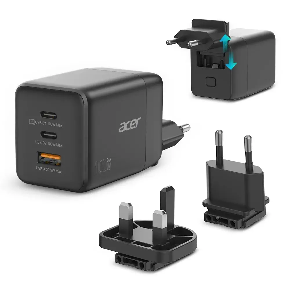100W 2x USB-C GaN oplader