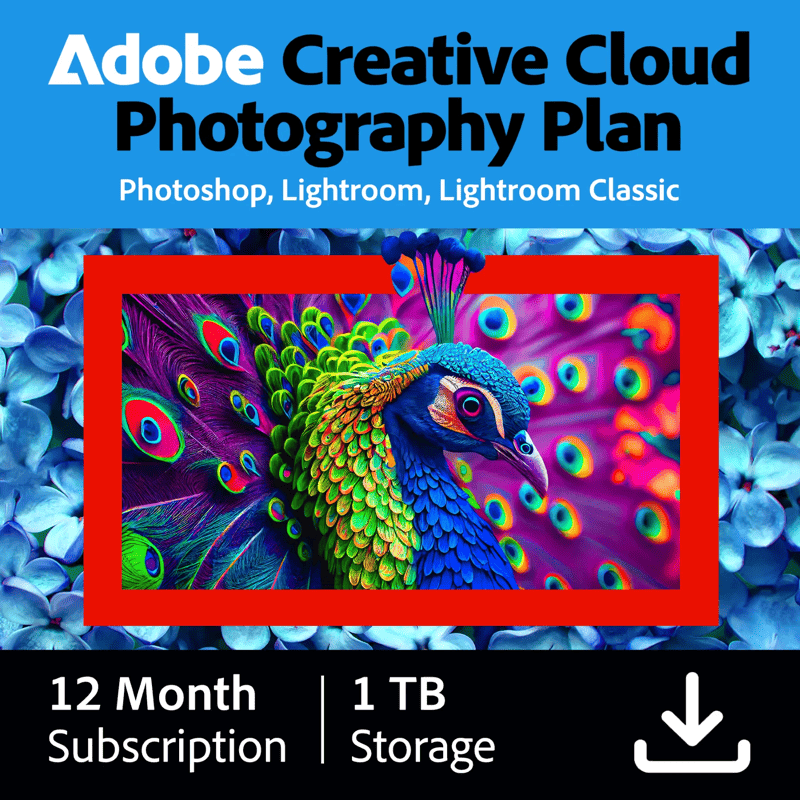 Adobe Creative Cloud Photography Plan 1 Jaar + 1TB Cloudopslag - Digitaal