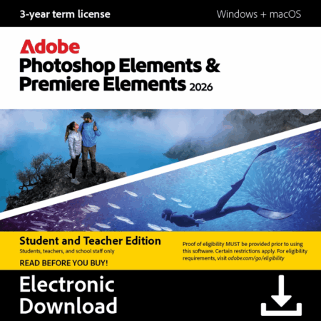 Adobe Photoshop & Premiere Elements 2026 Student/Docent 3 Jaar - Digitaal