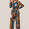 Aiden Print Broek Petrol / Multi Maxi