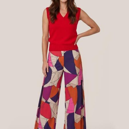 Aiden Print Broek Plum / Multi