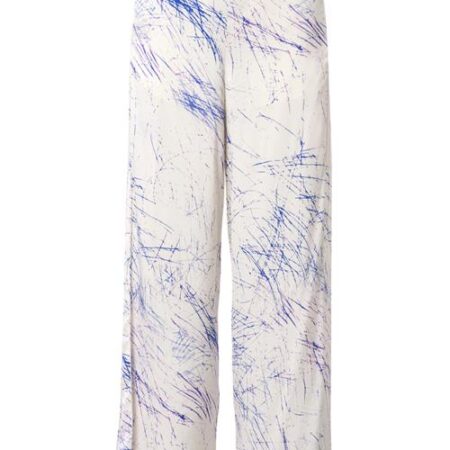 Aiden Print Broek Wit / Navy