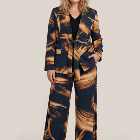 Aiden Print Broek Zwart / Goud Maxi