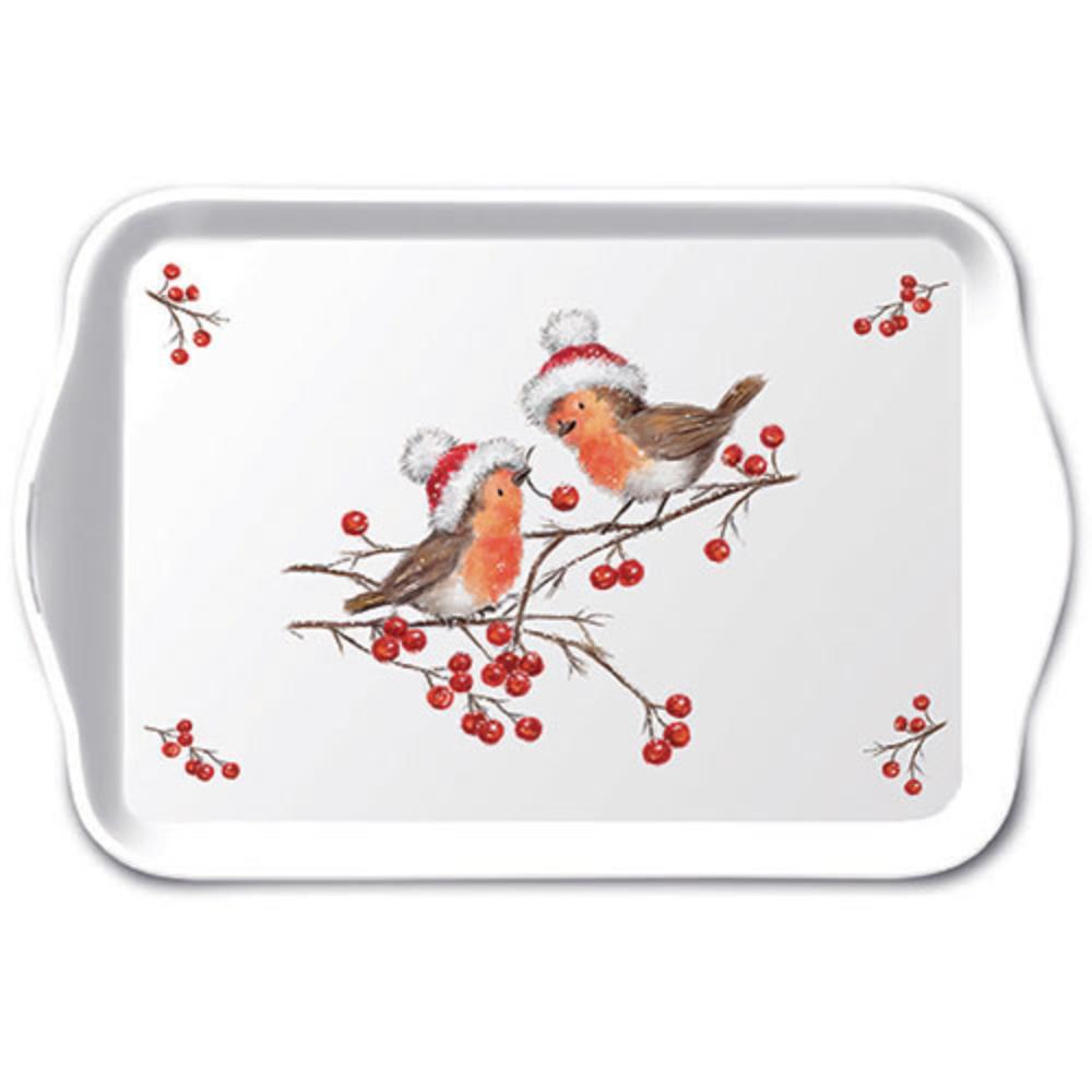 Ambiente Tray 13x21cm Christmas robins | Ambiente