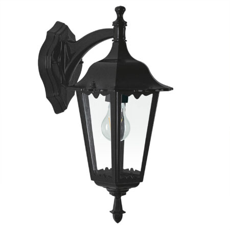 Ancona Muurlamp Hang Zwart met 8W Bewegingssensor LED