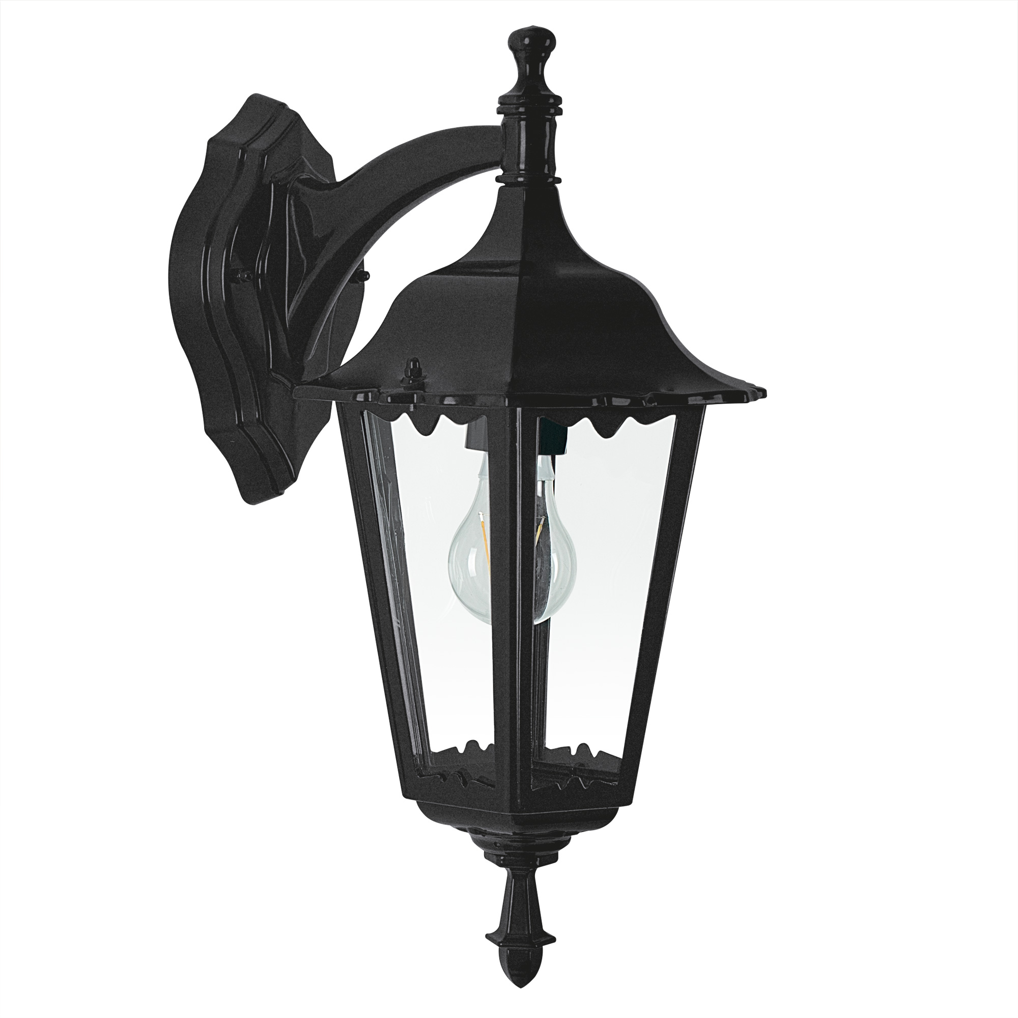 Ancona Muurlamp Hang Zwart met 8W Bewegingssensor LED