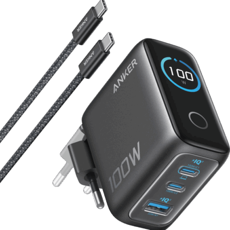 Anker Oplader 3 Usb Poorten 100W Power Delivery 3.1 Zwart