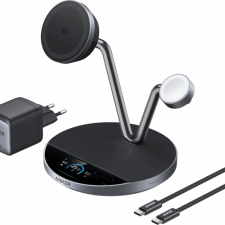 Anker Prime 3-in-1 MagGo en Qi2.2 Draadloze Oplader 25W Zwart