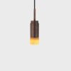 Donya Onyx Cylinder Hanglamp - Amberkleurige kap - Gebruind messing