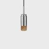 Donya Onyx Cylinder Hanglamp - Amberkleurige kap - Gepolijst roestvrij staal