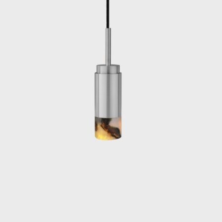 Donya Onyx Cylinder Hanglamp - Gemixte kap - Geborsteld roestvrij staal