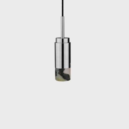 Donya Onyx Cylinder Hanglamp - Gemixte kap - Gepolijst roestvrij staal