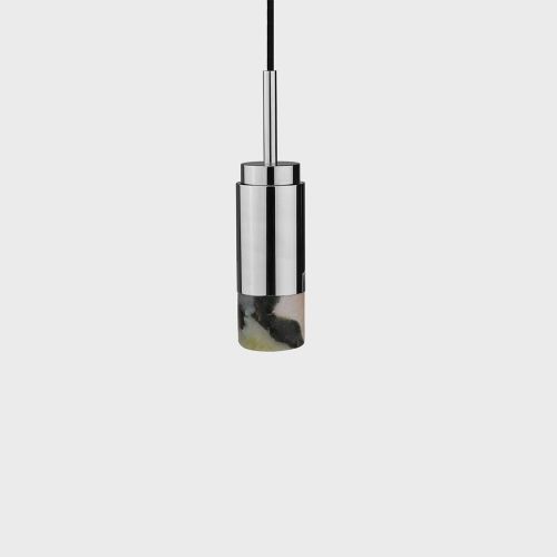 Donya Onyx Cylinder Hanglamp - Gemixte kap - Gepolijst roestvrij staal
