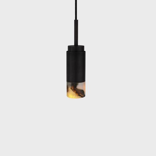 Donya Onyx Cylinder Hanglamp - Gemixte kap - Zwart PVD