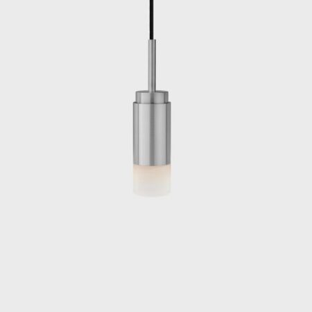 Donya Onyx Cylinder Hanglamp - Witte kap - Geborsteld roestvrij staal