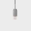Donya Onyx Cylinder Hanglamp - Witte kap - Gepolijst roestvrij staal