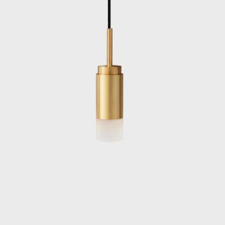 Donya Onyx Cylinder Hanglamp - Witte kap - Goud PVD
