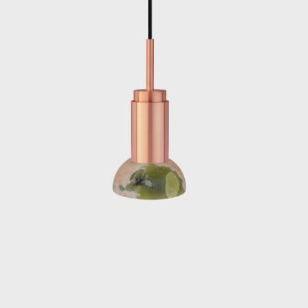 Donya Onyx Moon Hanglamp - Gemixte kap - Geborsteld koper