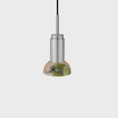 Donya Onyx Moon Hanglamp - Gemixte kap - Geborsteld roestvrij staal