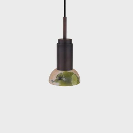 Donya Onyx Moon Hanglamp - Gemixte kap - Gebruind koper