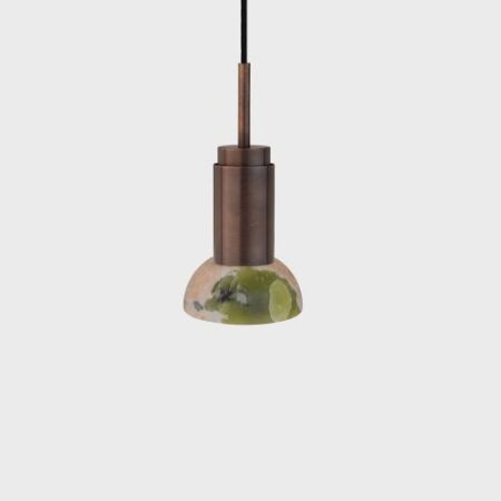 Donya Onyx Moon Hanglamp - Gemixte kap - Gebruind messing